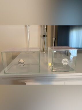 Set Of Pink Glass Trinket/Storage Boxes! New/Never Used! Still Taped NWT!